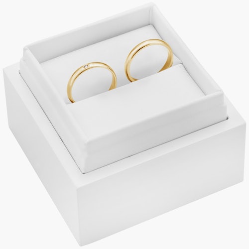 Obrączki ślubne: złote, półokrągłe, 3 mm